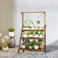 thumbnail image 5 of 3-Shelf Flower Stand Plant Display for Indoors and Outdoors,3 Tiers 15 Potted Wood Plant Holder Table Stand for Patio Garden Living Room Yard,Bamboo, 5 of 5