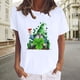 thumbnail image 2 of Camiseta de manga corta con cuello redondo suelta informal estampada para mujer Fridja  gope2367, 2 of 4