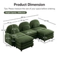 thumbnail image 4 of Miekor Furniture Teddy Fabric Cloud-like 3-Seat Sofa,Curved Backrest and Armrest with Curved Lumbar Pillows, Sectional 3 Seater Modular Couch with 2 movable Ottomans and Supportive Double-laye No6284, 4 of 9