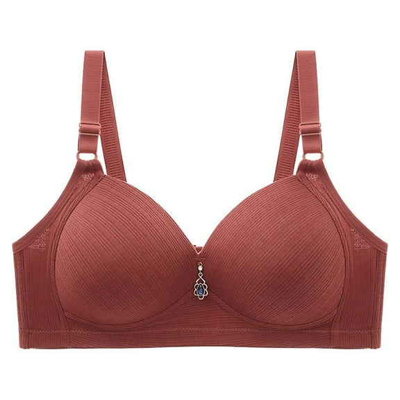Diufon Women's Wireless Bras Back Closure Push Up Bra Ladies Adjustable Straps Solid Color Everyday Bralettes