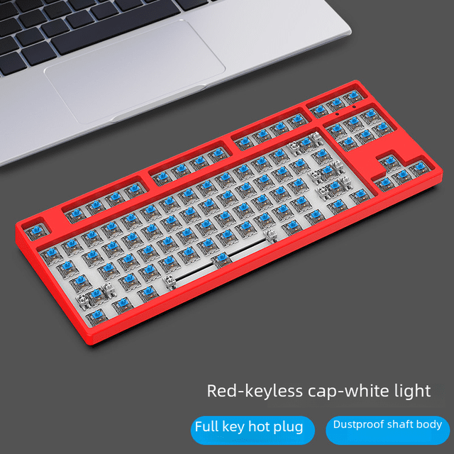 Kit de teclado mecánico de 87 teclas, semiacabado, luz blanca, intercambiable en caliente, con cable, para juegos de deportes electrónicos, oficina