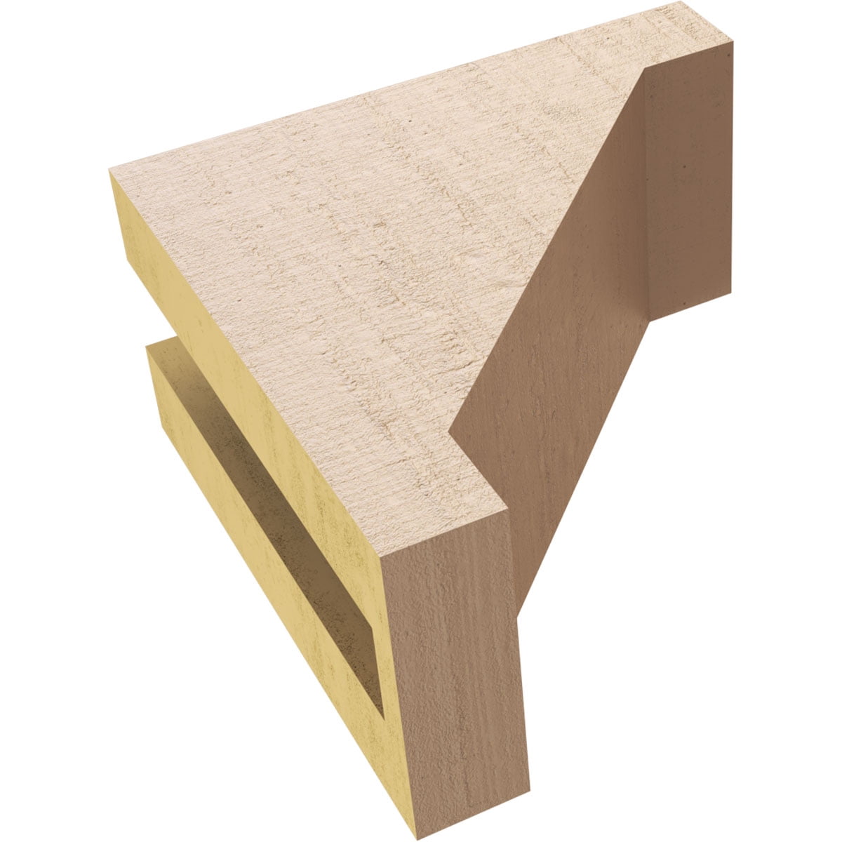 3"W x 6"D x 6"H Classic Burlington Rough Cedar Woodgrain TimberThane Corbel, Primed Tan