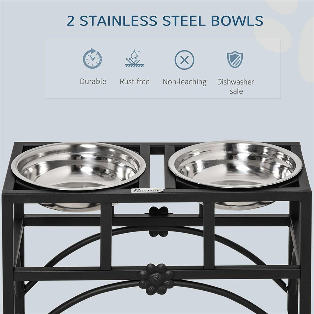 YYAo Dog Bowls, Dog Bowl Stand,Dog Food Bowls, 17" Double Heavy Duty Dog Food Bowl Elevated Pet Feeding Station