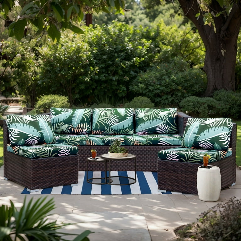 TOPCHANCES 3 Pcs Patio Stretch Sofa Cushion Covers Outdoor Cushion Covers Replacement with Elastic Bottom Couch Slipcover Sofa Seat Covers Patio