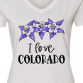 thumbnail image 4 of Inktastic I Love Colorado Columbine Flowers Women's V-Neck T-Shirt, 4 of 5