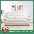 thumbnail image 2 of PonLiving Oversize Modern Leather Sofa , Living Room Furniture, Off White, 2 of 4
