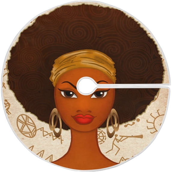 FMSHPON Woman Xmas Christmas Tree Skirt Stand Mat for Holiday Party Decoration Indoor Outdoor 48 inches