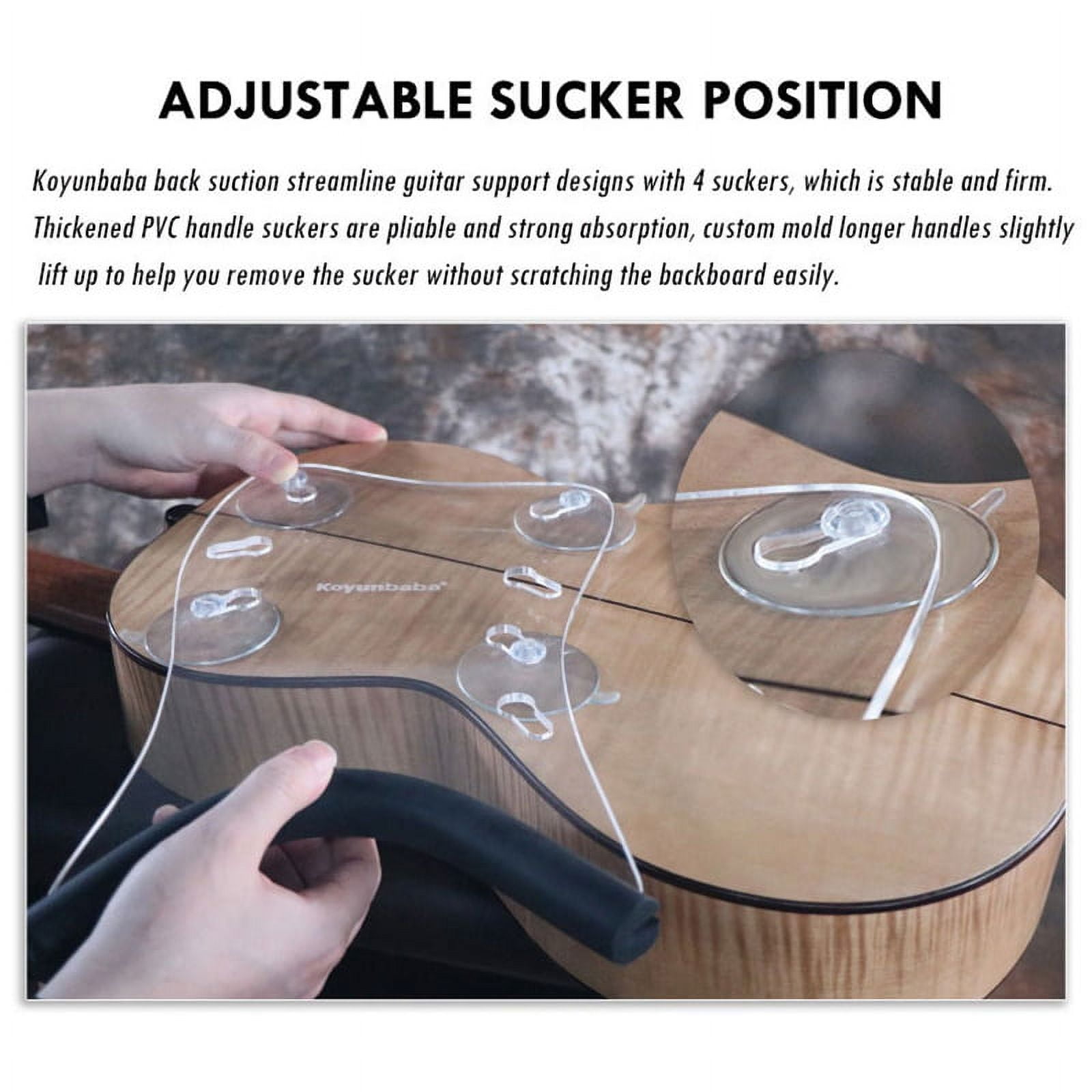 Guitar Neck Rest Back Suction Streamliner Guitar Support for Classical Flamenco Acoustic Transparent