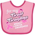 thumbnail image 3 of Inktastic For My Great Grandma-breast Cancer Awareness Boys or Girls Baby Bib, 3 of 4