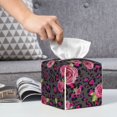 thumbnail image 6 of Gukieu Rose Mix Leopard 2 Print Leather Tissue Box, PVC Waterproof Velcro Opening and Closing Square Tissue Box Holder, Suitable for Home and Office Decoration, 6 of 7