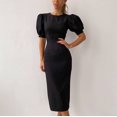 thumbnail image 3 of 2024 Nouvelle Robe d'Été Col Rond Manches Courtes Tempérament slim pour Femme, 3 of 5