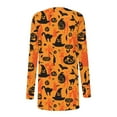 thumbnail image 4 of POINTERTECK Cardigan à Imprimé Floral Décontracté pour Femmes, Longueur Moyenne, Orange m, 4 of 6