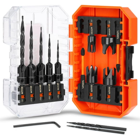 Juego de brocas avellanadas Matework M2 Cobalt HSS, 15 unidades, con caja