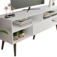 thumbnail image 2 of Madesa Meuble Télé Moderne avec 1 Porte et 4 Tablettes avec Gestion des Câbles pour Rangement Multimédia de 55, 65 Pouces Console Multimédia Centre de Divertissement pour Salon et Chambre Armoire de Télévision en Bois - Blanc, 2 of 5
