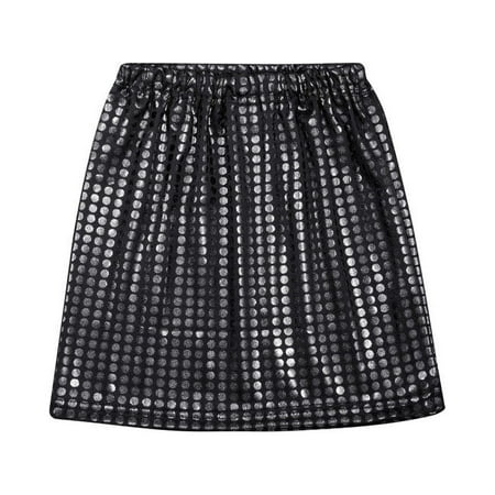 

ZRBYWB Girls Dresses Girls Show Performance Skirt Polka Dot Sequin Skirt Elastic A Line Skirt Fashion