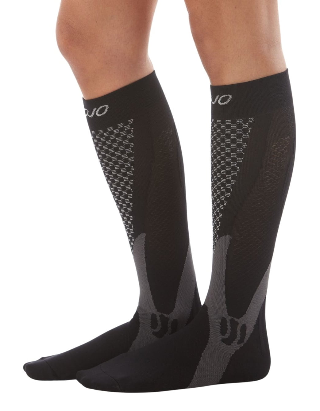 Mojo Compression Knee High Unisex 20-30mmHg with Graduated - Black, X-Large