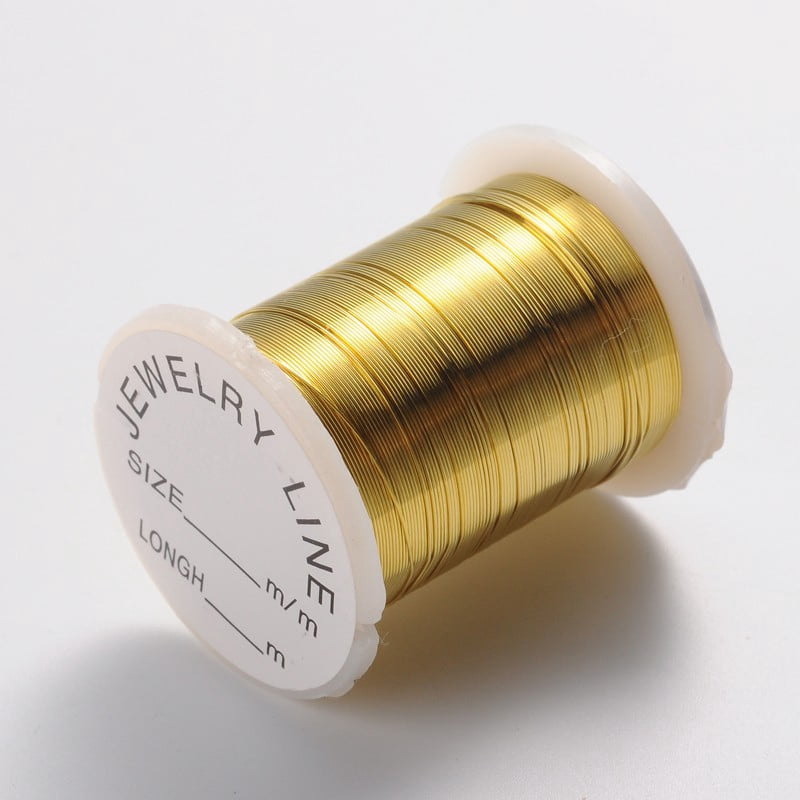 5 batch Round Copper Jewelry Wire Nickel Free golden 28 Gauge(0.3mm) 32.8 Feet(10m)/roll 10 rolls/batch