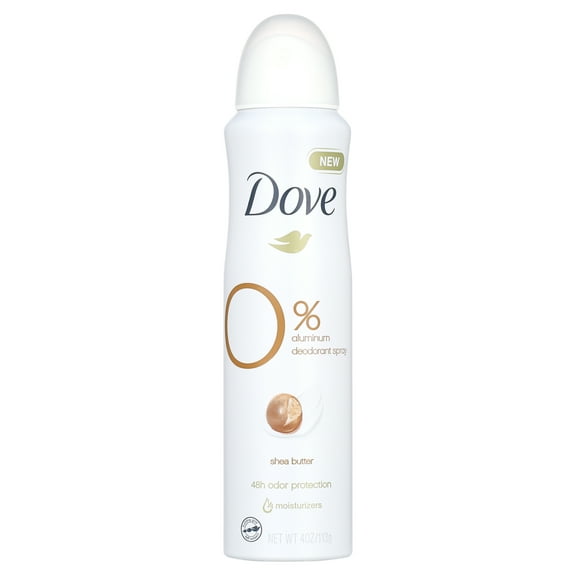 Dove 0% Aluminum Deodorant Spray Shea Butter Aluminum Free 4 Oz