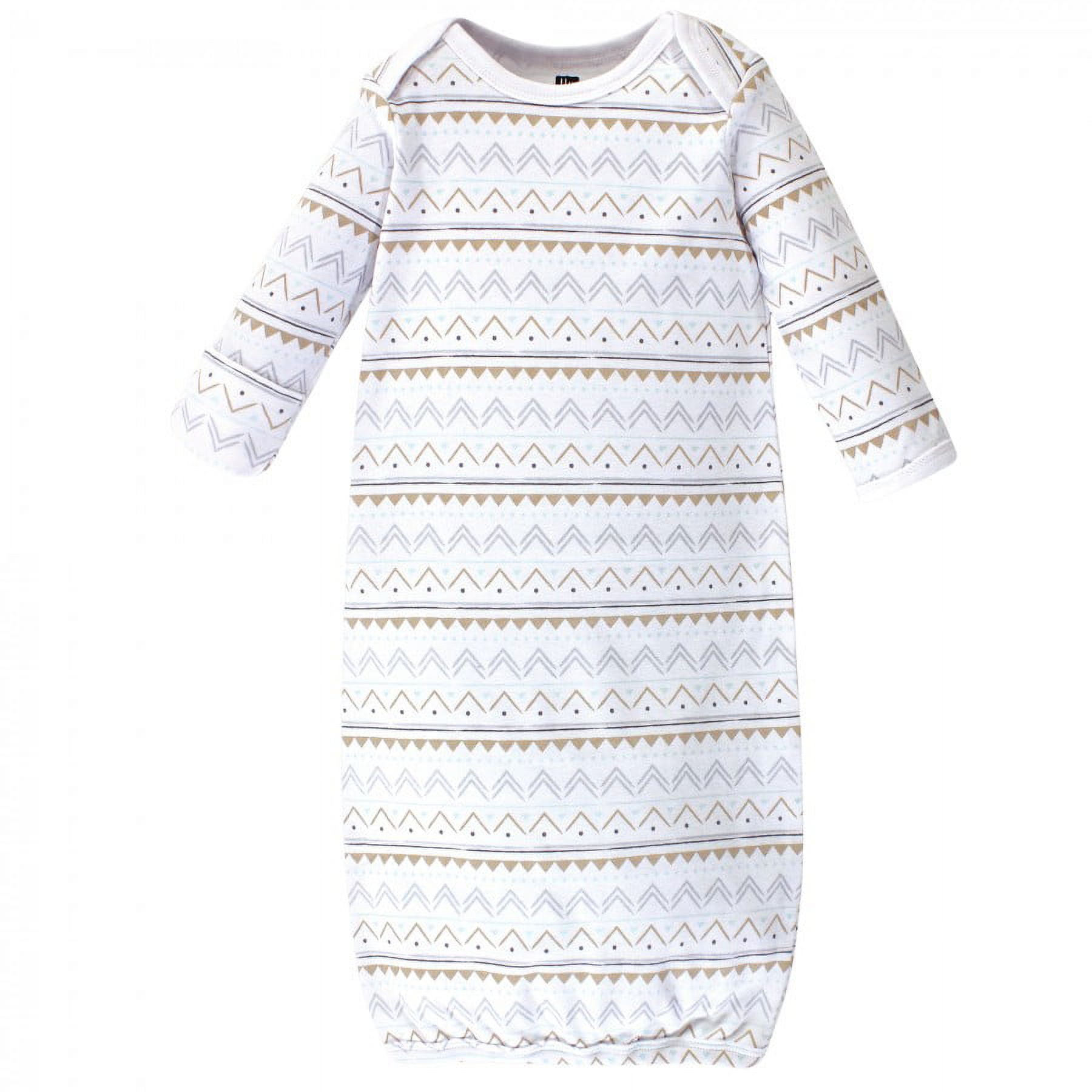 Hudson Baby Infant Cotton Long-Sleeve Gowns 4pk, Gray Elephant, 0-6 Months
