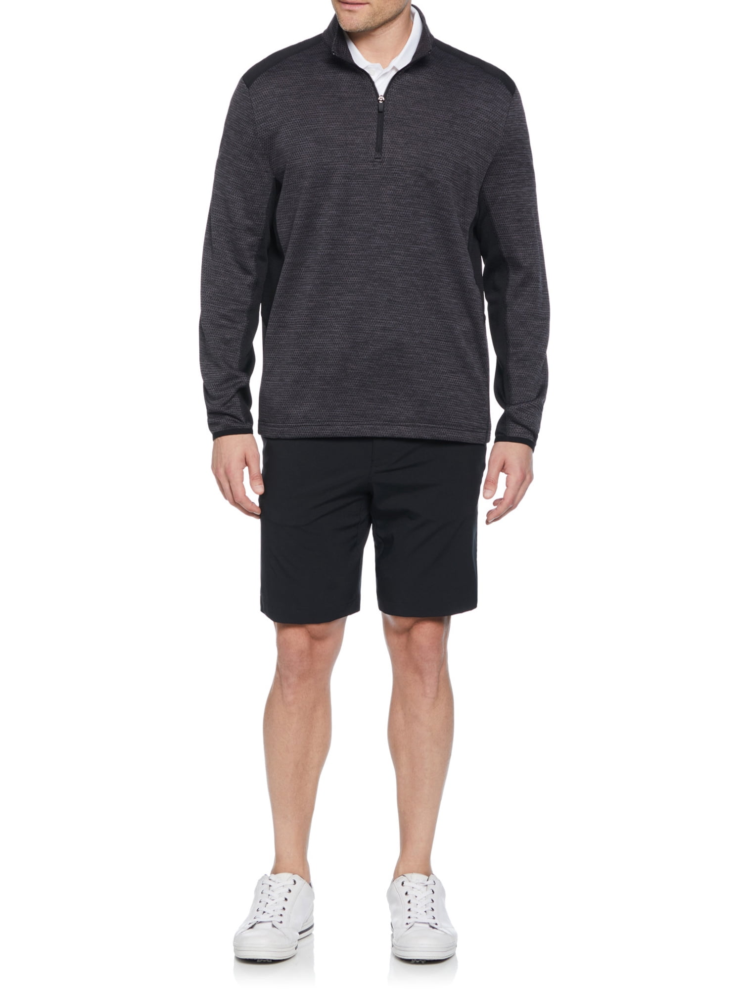Ben Hogan Men’s and Big Men’s 2-Tone Space Dye Quarter Zip Golf Sweater, up to Size 5XL