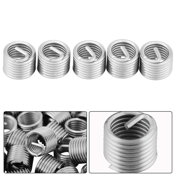 50pcs Stainless Steel Threaded Inserts, M8 X 1.25 X 1.5D Helical Coil Screw Thread Repair Kit, with Enhanced Connection Strength, for Aluminum Low Strength Materials