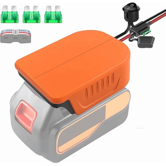 Power Wheel Adapter for Black and Decker 20V Hyper Battery DIY Adapter, with Fuse & Wire Terminal,14 Gauge Wire, 30Amp Fuse and Switch Button, for DIY RC Trucks, RC Toys, Robotics