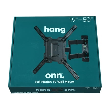 onn. Full Motion TV Wall Mount for 19 to 50 TVs, up to 15° Tilting