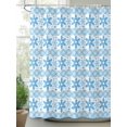 thumbnail image 2 of Winter Snowflakes Standard Shower Curtain Set, Waterproof Shower Curtains for Bathroom, Christmas Blue Check Xmas Farmhouse Washable Fabric Cloth Bath Curtain for Bathtub with Hooks 72x72 Inches, 2 of 6