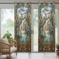 thumbnail image 3 of 1 Panel Outdoor Curtains for Patio Waterproof 54"x84", Vintage Cranes Weatherproof Privacy Outsides Curtains, Country Retro Chic Glass Flower Textured Grommet Thermal Drapes for Cabana Porch Pergola, 3 of 8