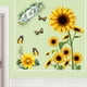thumbnail image 5 of Pegatinas de pared de girasol 3D Flores de mariposa amarillas Decoración de pared Pegatinas de vinilo impermeables extraíbles para sala de estar Calcomanías de pared de cocina para pared familiar JAMW Sencillez, 5 of 5