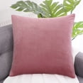 thumbnail image 2 of Unique Bargains Luxury Euro Velvet Square Decorative Throw Pillow Cover, 18" x 18" Pink, 2 of 8