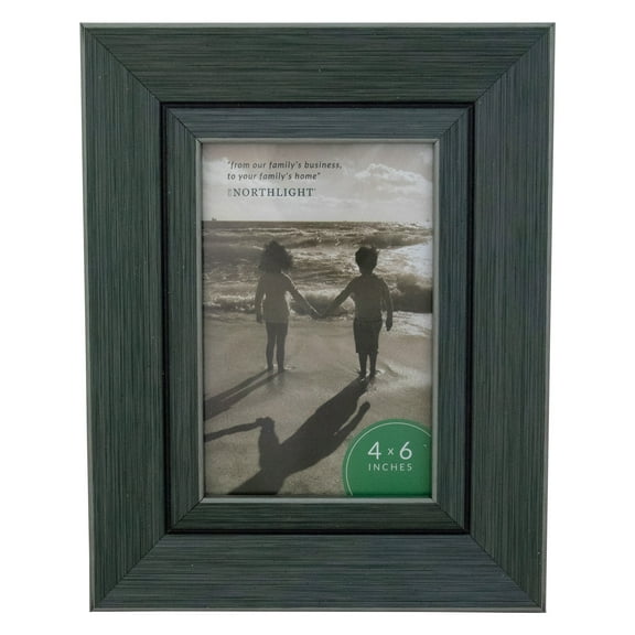 Northlight Contemporary Rectangular Picture Frame - for a 4" x 6" Photo - Gray and Black