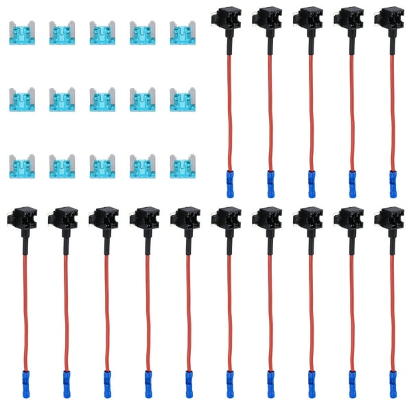 Universal agregar un circuito 12 V mini fusible de perfil bajo con 15 piezas 15 A APS fusible tipo cuchilla 1 juego