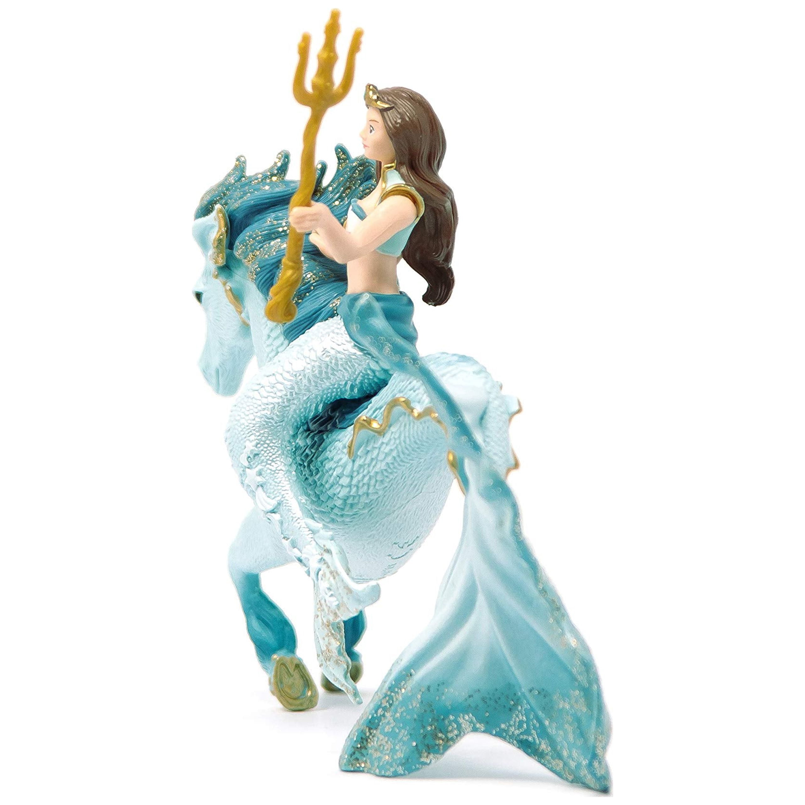 Schleich Bayala 3 PC Eyela Mermaid Toy with Underwater Horse Figurine and Trident