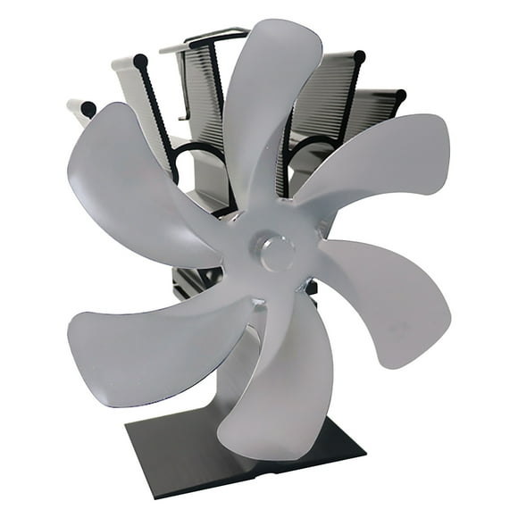 Heat-Powered Wood Stove Fan with 6 Blades - No Electricity, Auto-Rotates at 60°C-350°C, Aluminum Body, Rustproof, for Fireplace & Stove Heating