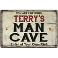 thumbnail image 1 of TERRY'S Man Cave Sign Rustic 12 x 18 Matte Finish Metal 112180035060, 1 of 1