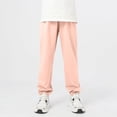 thumbnail image 2 of Trendy Summer Jogger Sweatpants, Children's Solid Color Sporty Full Length Pants With Elastic Waist for Middle and Large Boys and Girls, Size 6-7Years, Pink, 2 of 8