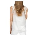 thumbnail image 2 of MICHAEL KORS Womens Ivory Ruffled Sheer Dewdrop Lined Hook And Eye Polka Dot Short Sleeve Split Top L, 2 of 3