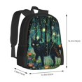thumbnail image 3 of Ratiio Mystical Black Cat Fireflies Backpack for Men and Women - Durable 600D Oxford Cloth -Large Capacity, Water-Resistant School, Travel, and Hiking Bag, 3 of 6