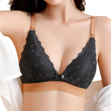 

Breastfeeding Bras for Pregnant Women Maternity Nursing Bra Front Open Breathable Lace Nursing Bralette