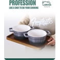 thumbnail image 4 of Lareina Large 25oz Ceramic Soup Bowls with Handles - Set of 4 Modern Gray Gradient Ceramic Soup Crocks for Kitchen, Microwave, Oven, and Dishwasher Safe,Gray, 4 of 8