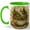 Green, variant on Enchanted Forest Teacup Coffee Mug, Whimsical Mushroom Cottage Fantasy Design, 11 oz Ceramic Cup