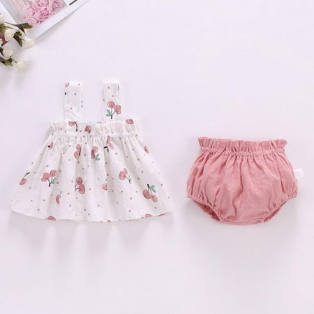 

Novobey Summer Baby Girls Clothing Baby Girls Leisure Cute Sleeveless Dress Shorts 2 Piece Newborn Girls Floral Tank Top and Shorts Suitable for 0-18 Months Toddler Baby Girl