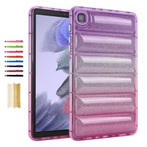 ELEHOLD for Samsung Galaxy Tab A7 Lite 8.7 (2021) Glitter Clear Case Slim Lightweight Anti-Scratch Shockproof Full Protective Gradient Glossy Glitter Back Case for Tab A7 Lite T220/T225, Purplered