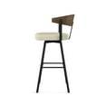 thumbnail image 3 of Amisco Quinton 30 In. Bar Stool - Cream Bouclé Polyester / Black Metal / Brown Wood, 3 of 10