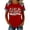 Red, variant on USA 250th Anniversary Patchwork Tee Short Sleeve Printed Crew Neck Loose Fit Black L