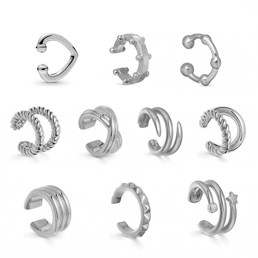 US 1020 Pack Helix Non Piercing Gold Earrings Cuff Clip on Cartilage
