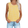 thumbnail image 2 of MOJOGO Women's Plaid Tank Tops Crewneck Sleeveless Shirts Casual Retro Pullover Loose Trendy Tops for Everyday Wear M, 2 of 9