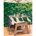 thumbnail image 3 of nqOlkjepod Green Botanical Outdoor Tablecloth with Umbrella Hole & Zipper, Tropical Leaves Rustic Farmhouse Rectangle Table Cover 60x102 Inch, Dining Waterproof Table Cloth Protector for Patio/Party, 3 of 7