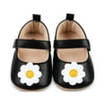 thumbnail image 4 of Eyicmarn Baby Girls Premium PU Flats Infant Flower Decor First Walker Crib Shoes for Party, Festival, Baby Shower, 4 of 9